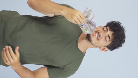 Vertical-video-of-The-man-loves-money.